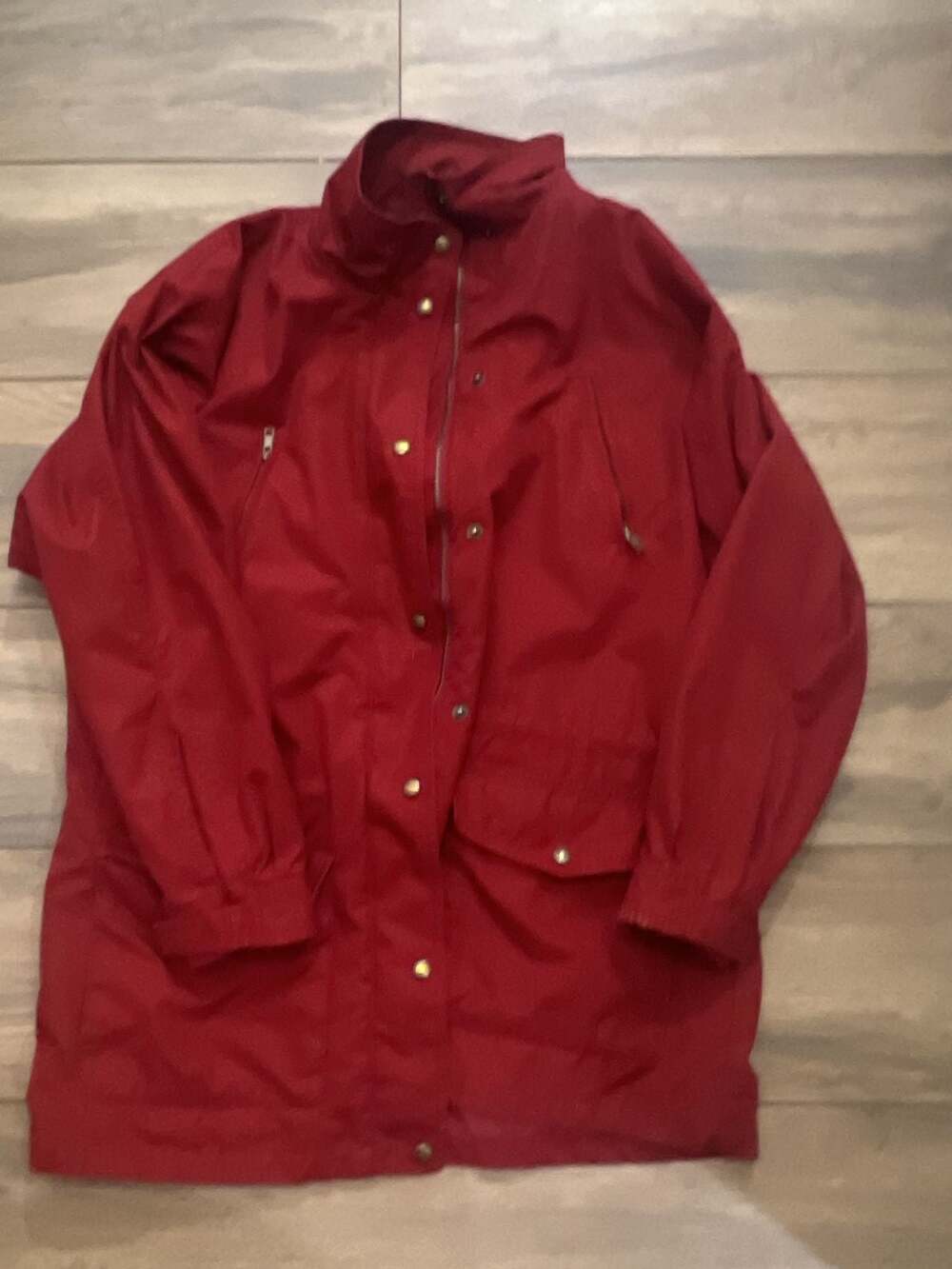 Eddie Bauer Women's Red Plaid Wool-Lined Jacket Coat Size M